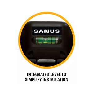 SANUS product with an integrated level for installation on a white background