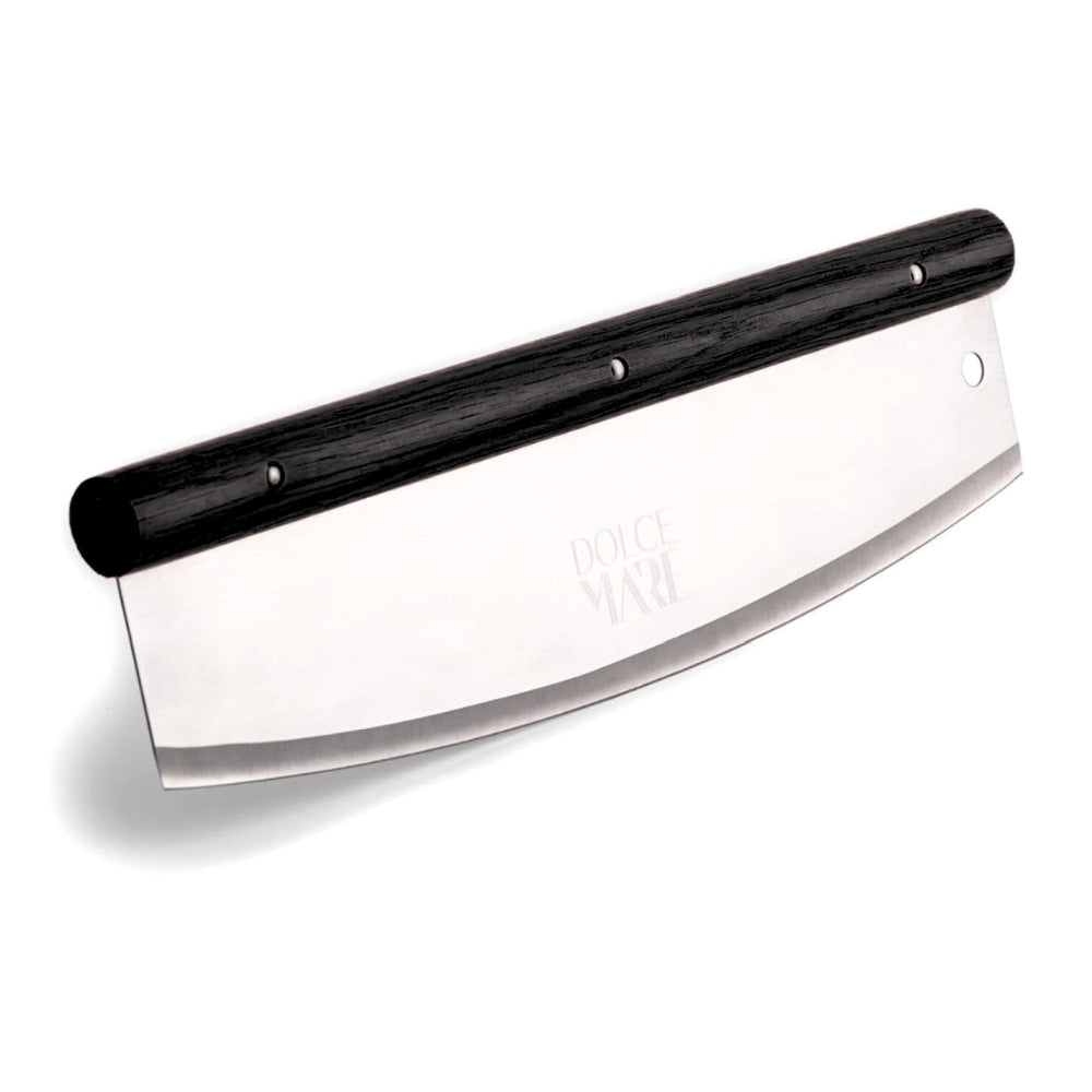 DOLCE MARE Pizza Cutter - Pizza Rocker Blade - Pizza Knife with Extra Sharp Stainless Steel Blade - Black Oak SG-JANRI-0039