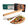 White Dolce Mare Pizza Stone Set - Cordierite Stone, Wooden Peel & Cutter SG-JANRI-0009/SG-JANRI-0002