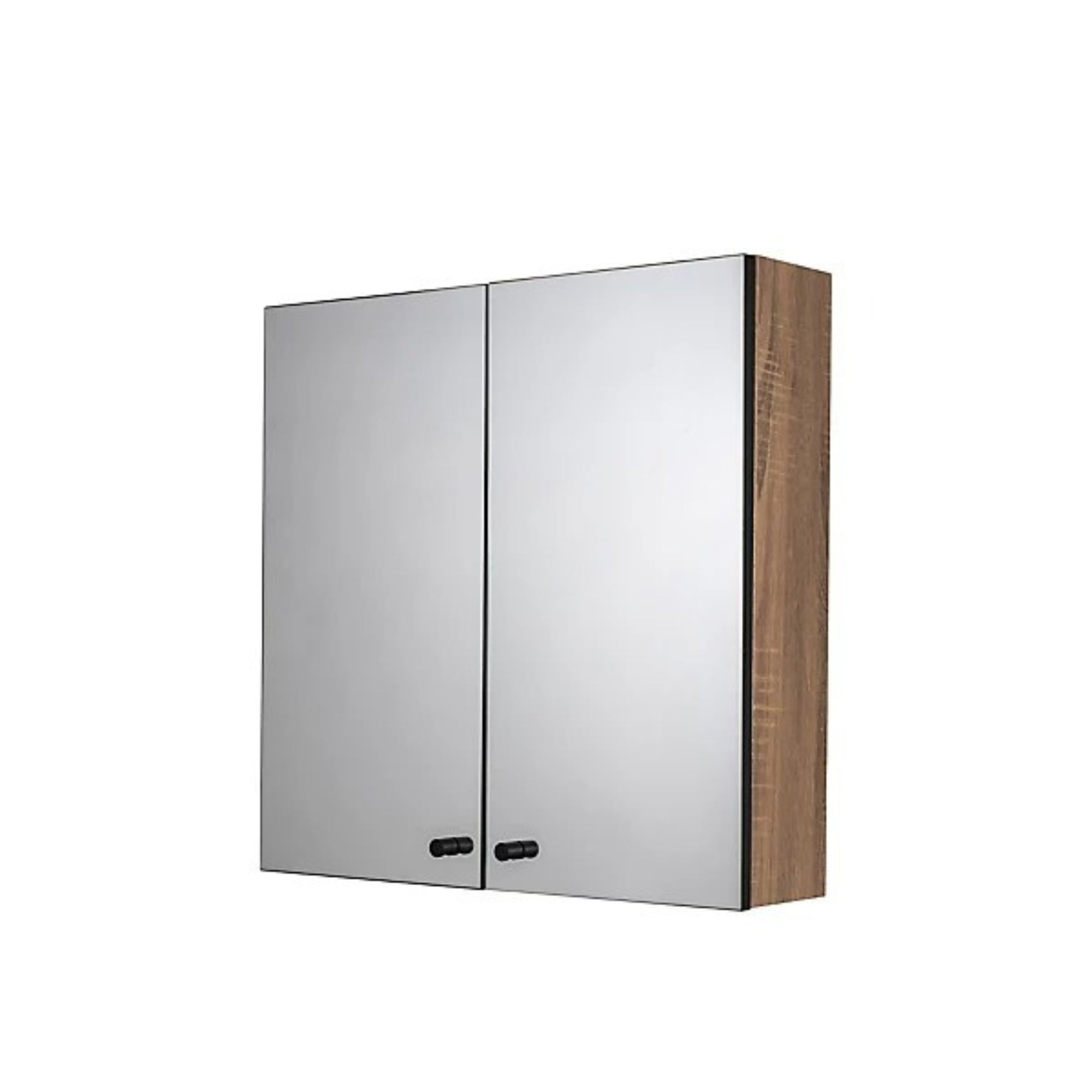 Croydex Ontario Matt Brown Wall-mounted Double Bathroom Cabinet (H) 600mm (W) 600mm (D) 17.8cm