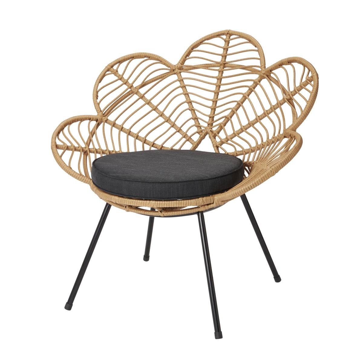 Frula Rattan effect Flower Occasional chair (H) 860mm (W) 840mm (D) 700mm