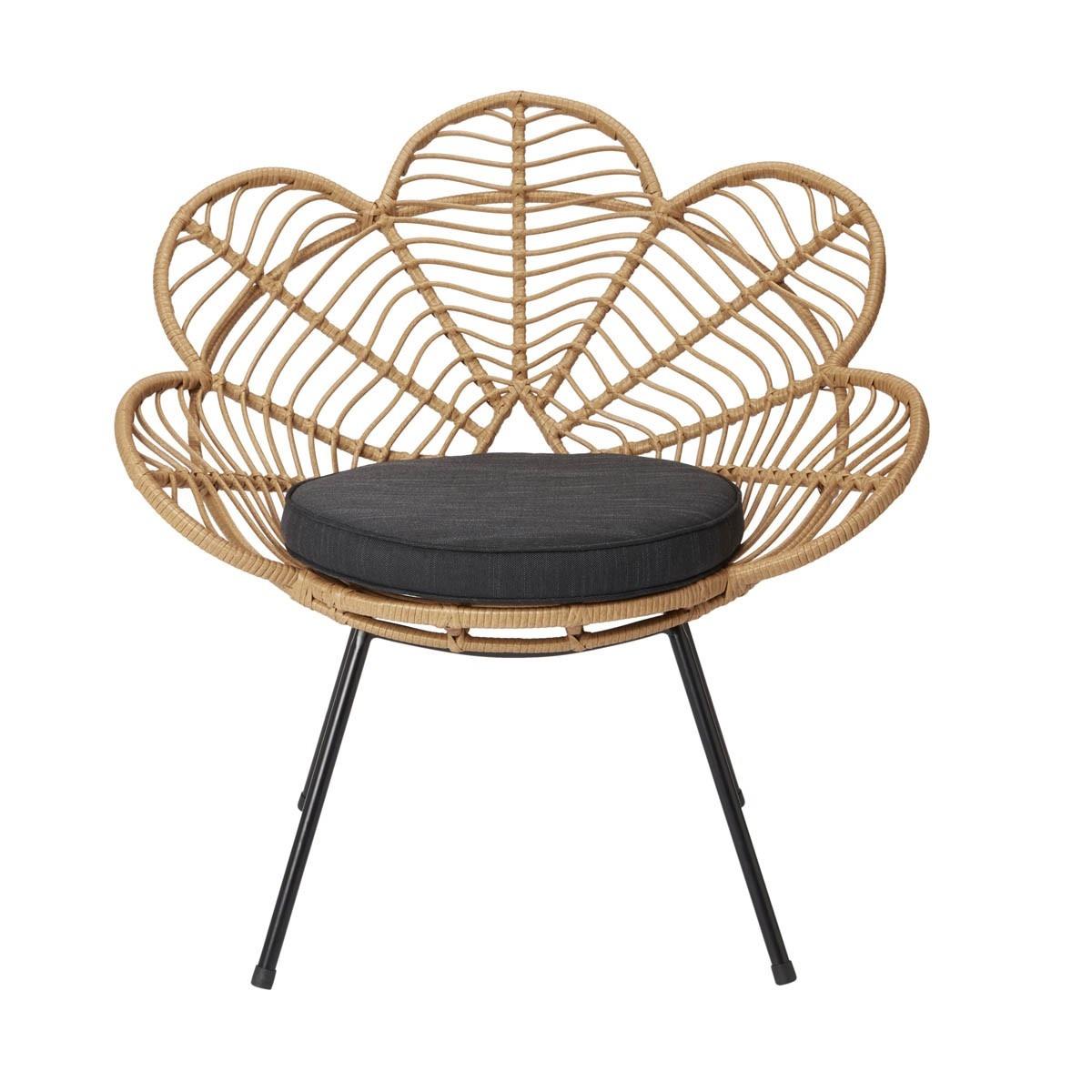Frula Rattan effect Flower Occasional chair (H) 860mm (W) 840mm (D) 700mm