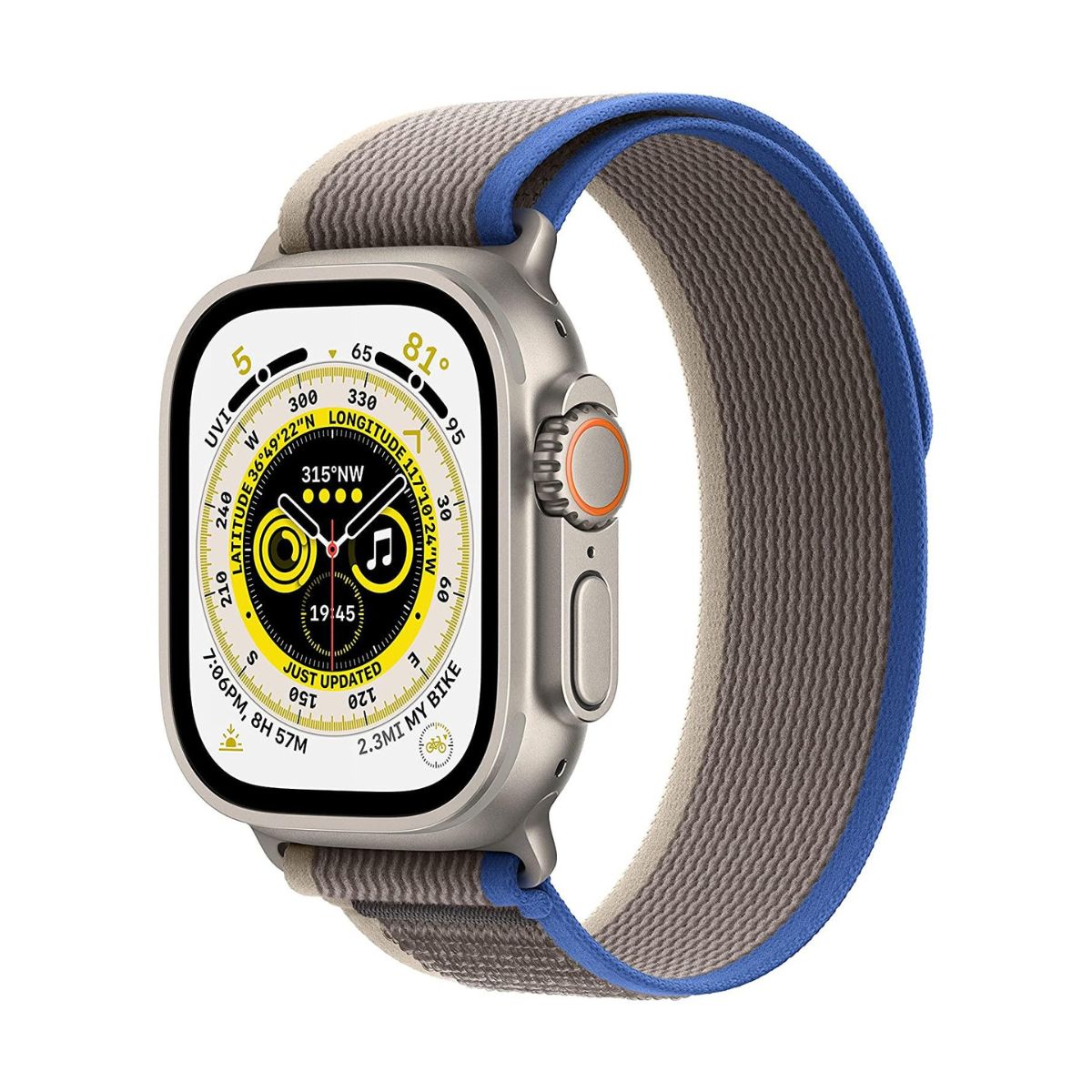 Apple Watch Ultra Cellular 49mm Titanium Blue/Grey Trail loop M/L MQFV3B/A