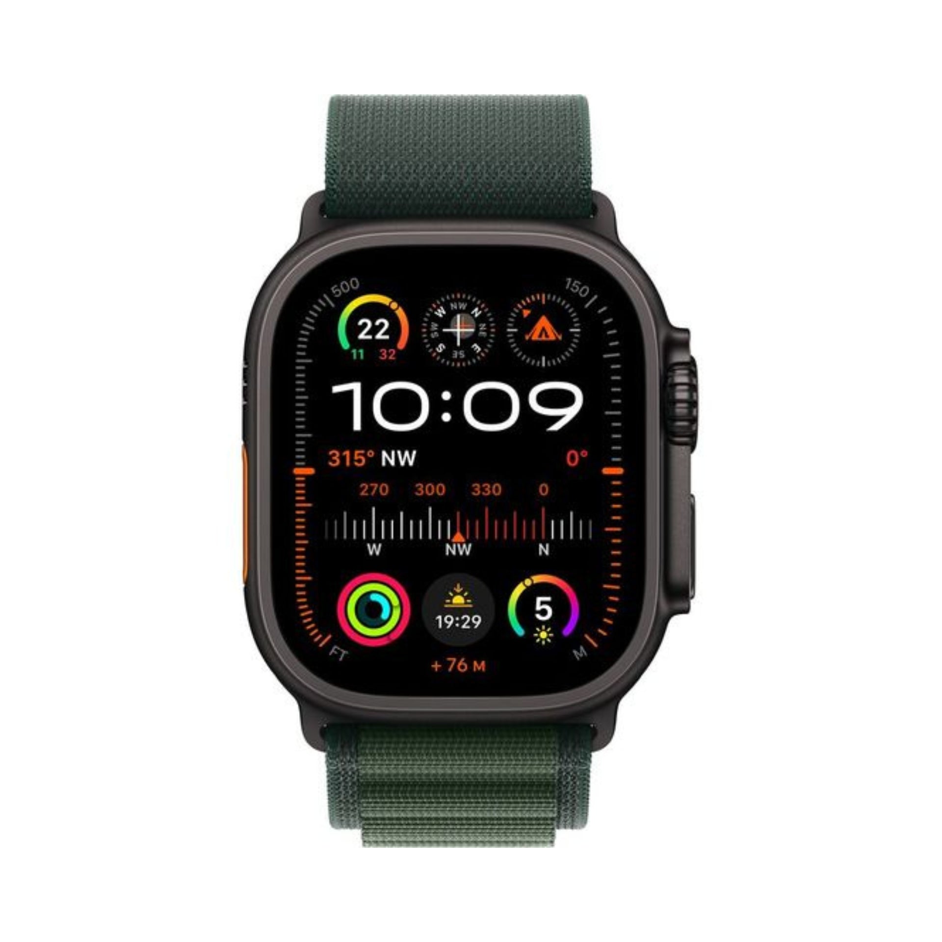 Apple Watch Ultra 2 Cellular 49mm Black Titanium Dark Green Alpine Loop (Medium) MX4R3QA/A
