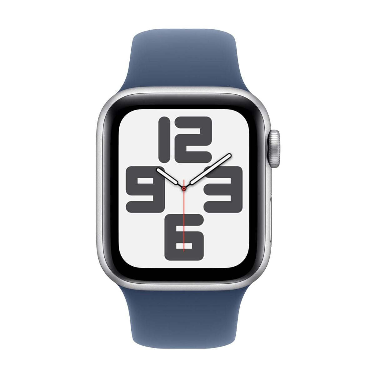 Apple Watch SE (2nd Gen) Cellular 40mm Silver Case Denim Sport Band (S/M) MXGF3QA/A