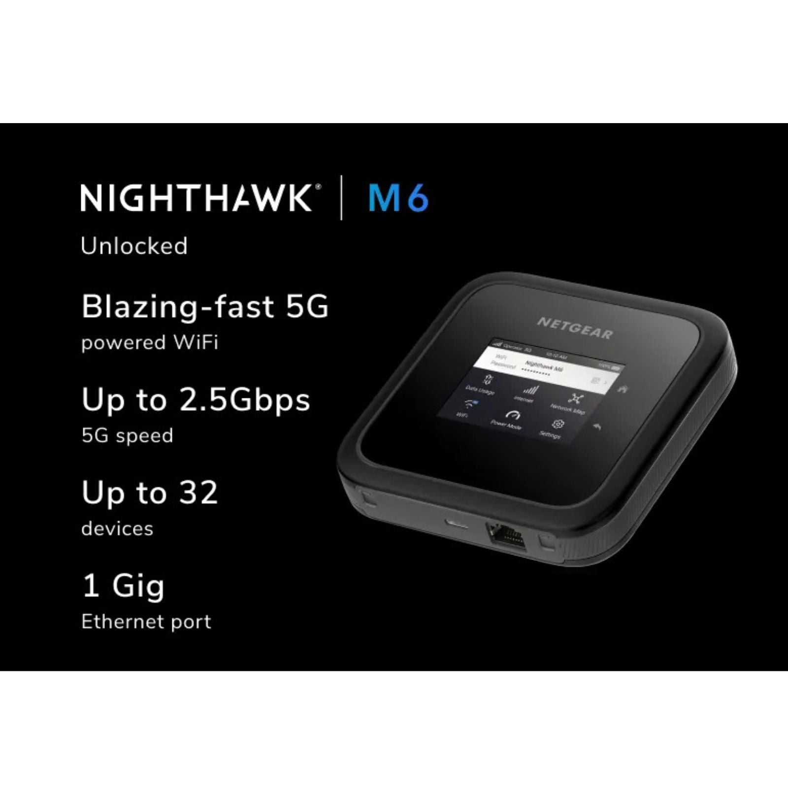 NETGEAR Nighthawk M6 5G Mobile Hotspot - WiFi 6 Mobile Router - Unlocked