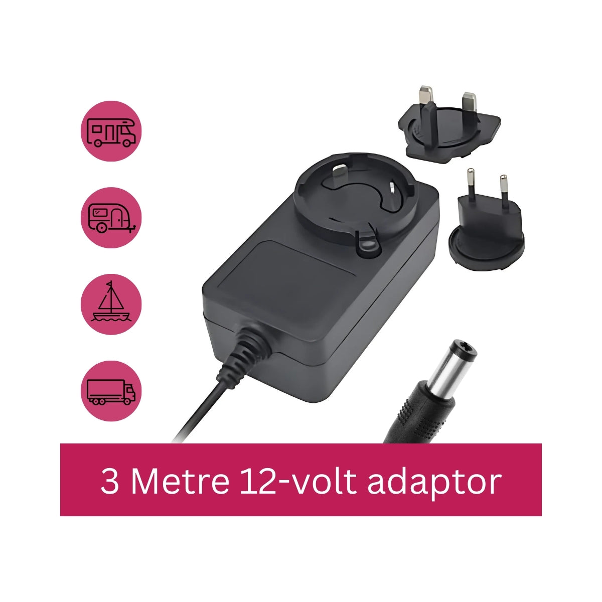 3M Long Power Supply 12V 3A AC adapter (Compatible with Whitemoore TV) - 3 Meter