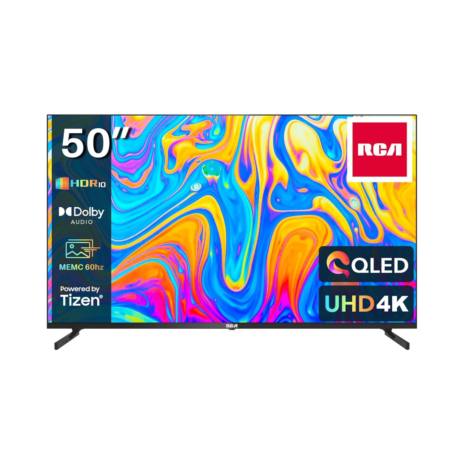 RCA 50" QLED UHD Smart TV, 4K HDR10, Tizen OS TV with Samsung TV Plus, 3 x HDMI 2 x USB WiFi Bluetooth - RTQ50UN1