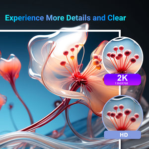 3D floral design with a focus on detail and clarity, comparing 2K and HD resolutions.