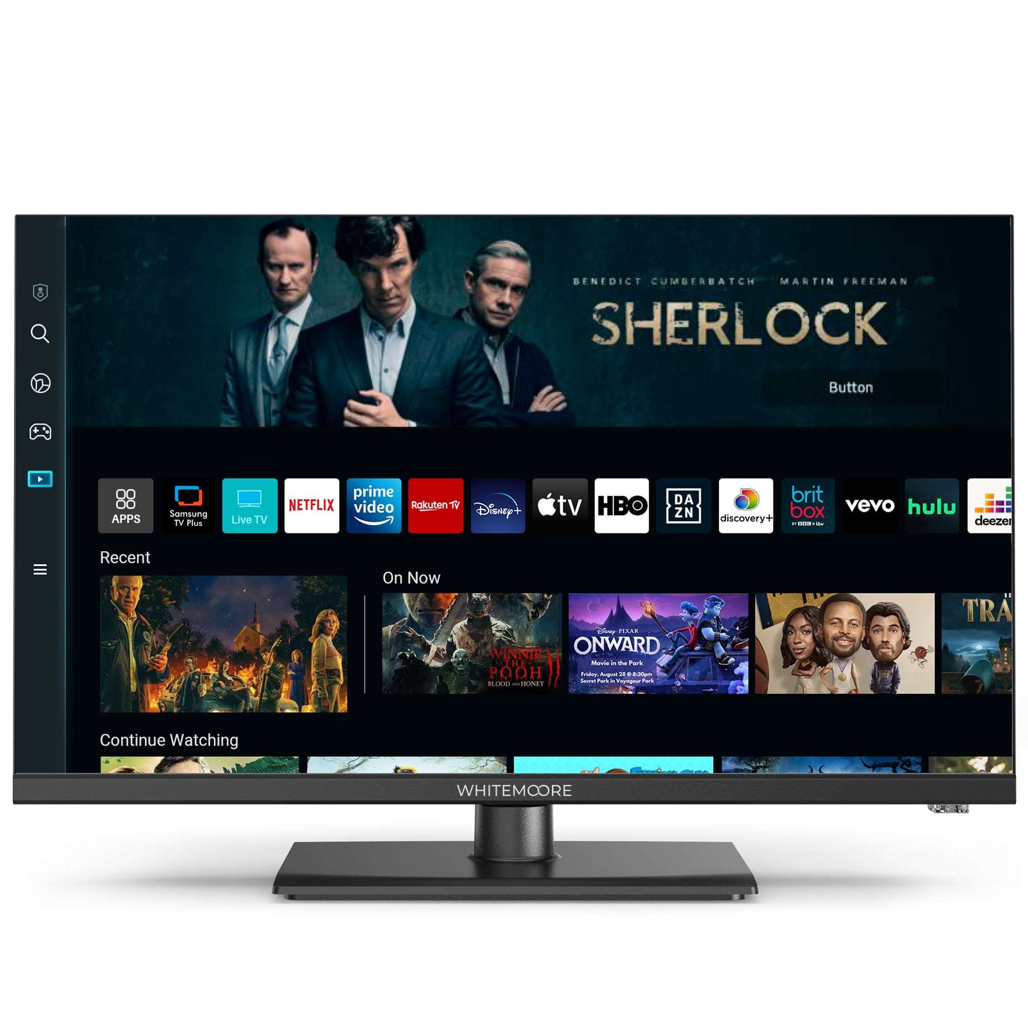 Smart TV displaying various streaming platform icons.