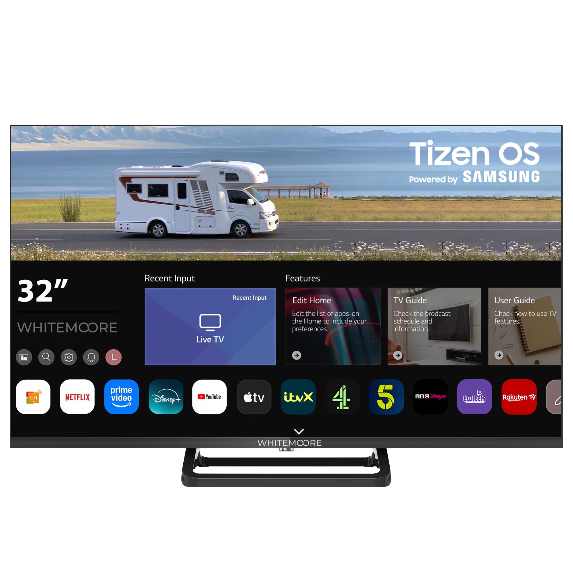 Whitemoore 32" 12V Smart TV Full HD – Samsung Tizen OS, WiFi, Bluetooth, Satellite, 12V/24V, 3 Year Warranty, 2026