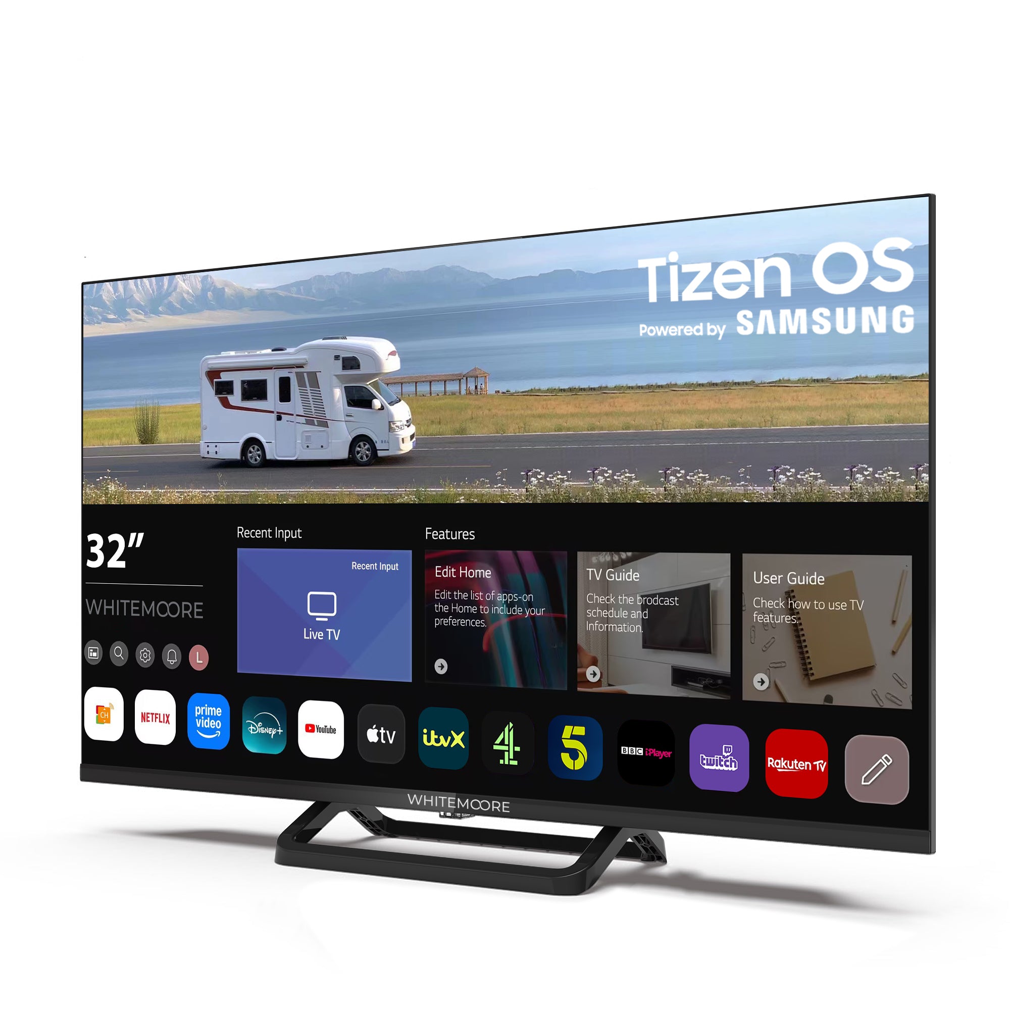 Whitemoore 32" 12V Smart TV Full HD – Samsung Tizen OS, WiFi, Bluetooth, Satellite, 12V/24V, 3 Year Warranty, 2026