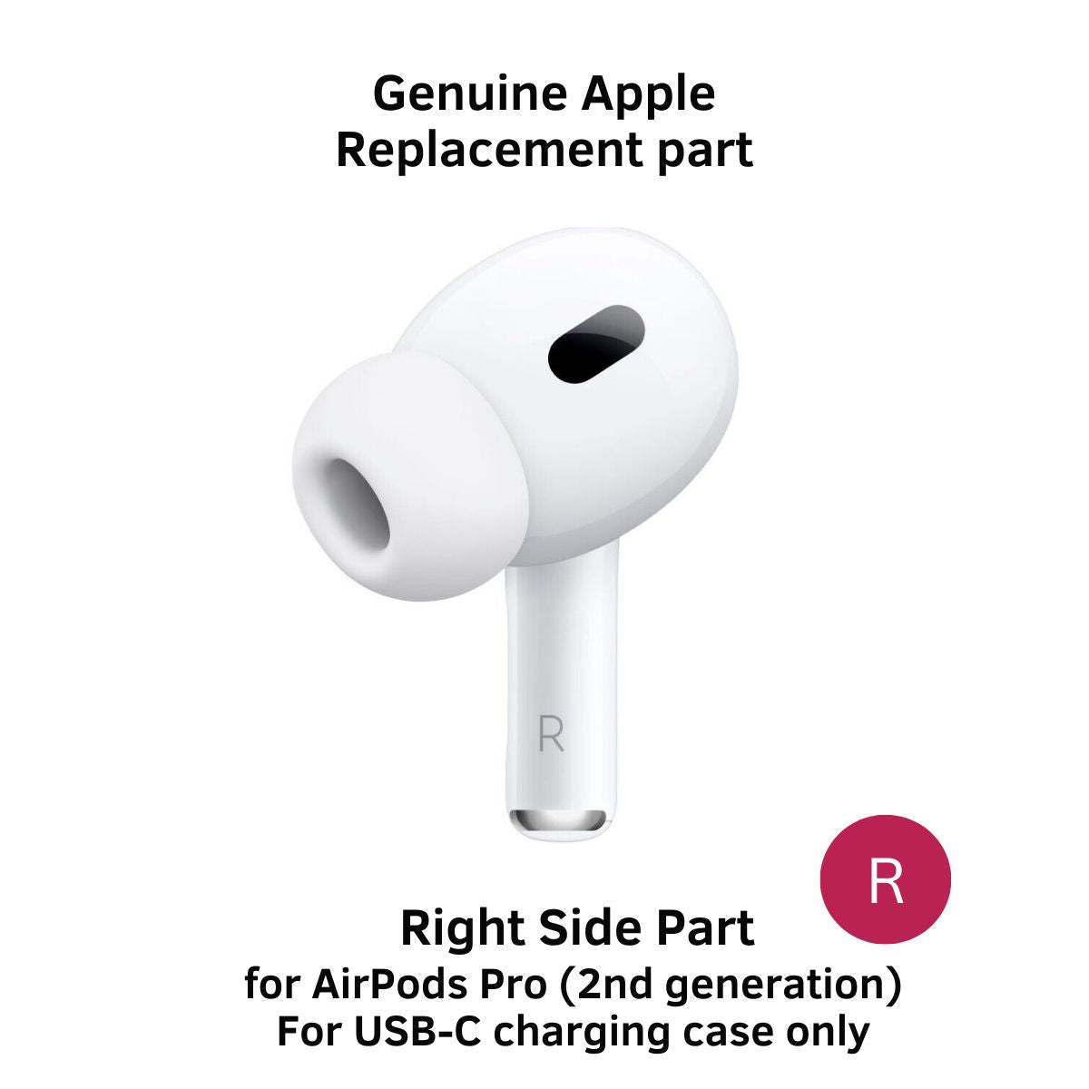 Apple AirPods Pro (2nd Gen) Replacement Right Side ONLY A3047 For USB-C Case ONLY