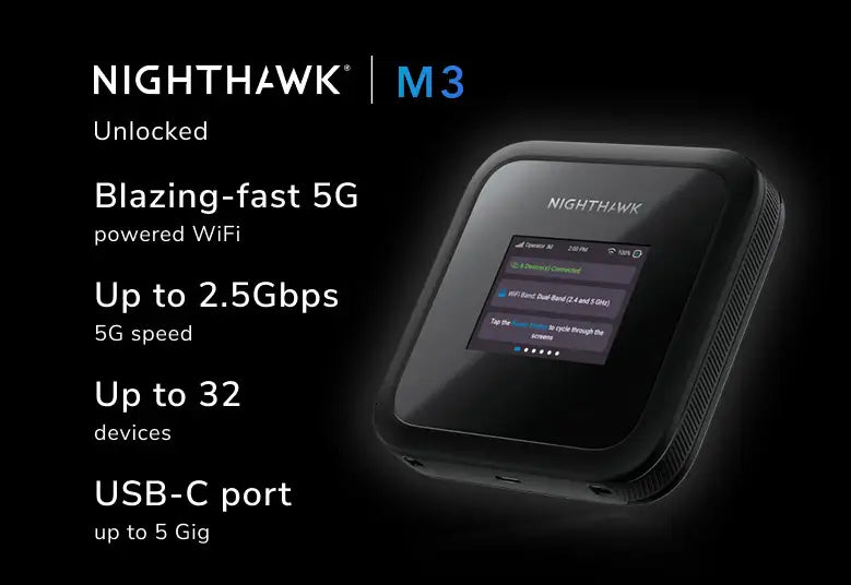 NETGEAR Nighthawk M3 5G Mobile Hotspot - WiFi 6 Mobile Router - Unlocked - MH3110