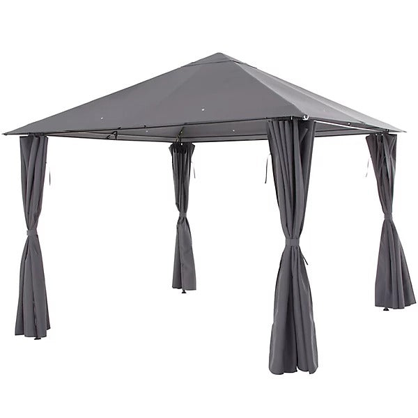 Blooma Shamal Anthracite Square Gazebo Tent (H) 2.7m (W) 3m (D) 3m