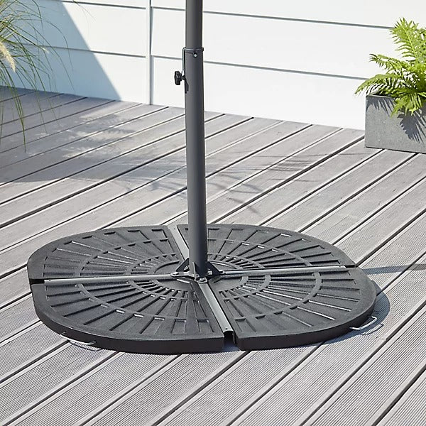 Tivano Black Parasol Base - 4 Piece -  Up to 60kg