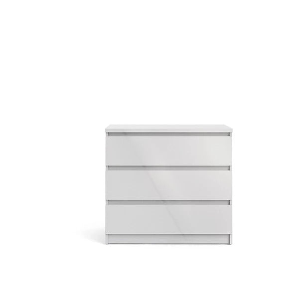 Esla High Gloss White 3 Drawer Chest of Drawers (H)701mm (W)770mm (D)500mm