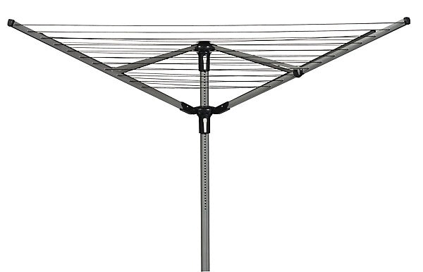 Silver Effect Black Plastic & Steel Washing line 4 Arm Rotary Airer 60m
