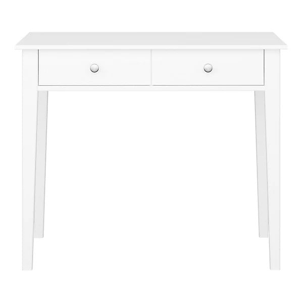 Valenca Satin White Painted 2 Drawer Dressing table (H)765mm (W)1000mm (D)450mm