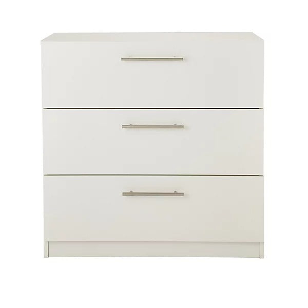 Vinova Matt white 3 Drawer classic Chest of drawers (H)795mm (W)800mm (D)401mm