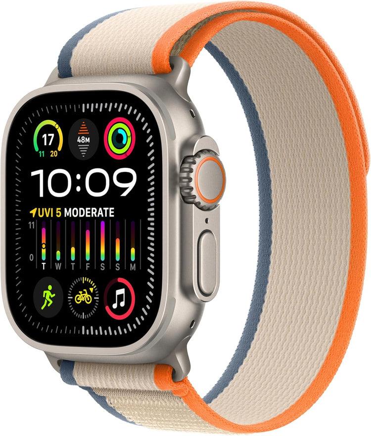 Apple Watch Ultra Cellular 49mm Titanium Grey Case with Orange Bei