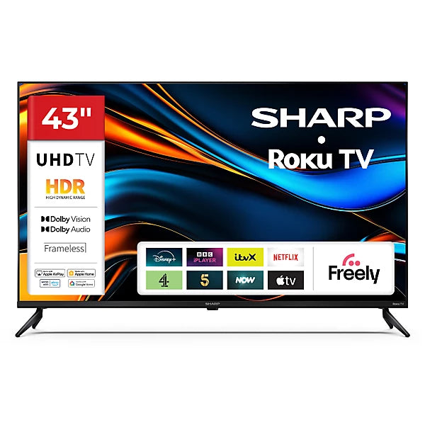 SHARP 43" 4K Ultra HD Roku Smart TV HDR LED – 4T-C43HJ4225KB